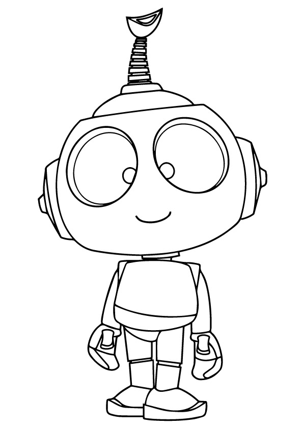 Desenho De Pequeno robô Muito fácil De Desenhar e Pintar