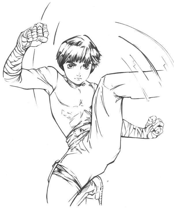 Desenho De incrível Rock Lee Para Colorir
