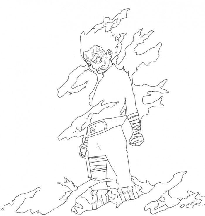 Desenho De Rock Lee Maravilhoso Para Colorir
