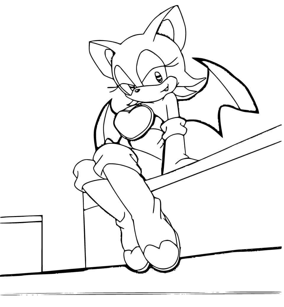 Desenho De Rouge The Bat Para crianças De 3 Anos Para Colorir