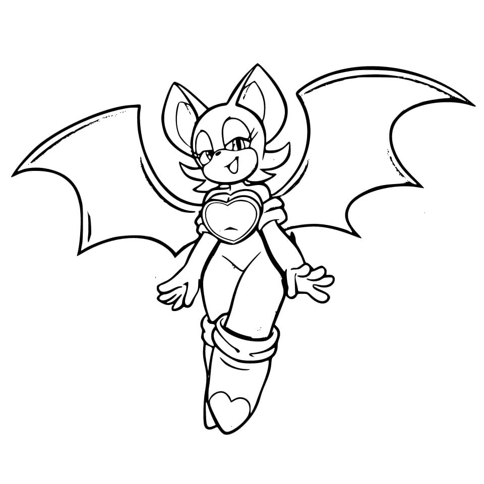 Desenho De Rouge The Bat Para crianças De 4 Anos Para Colorir