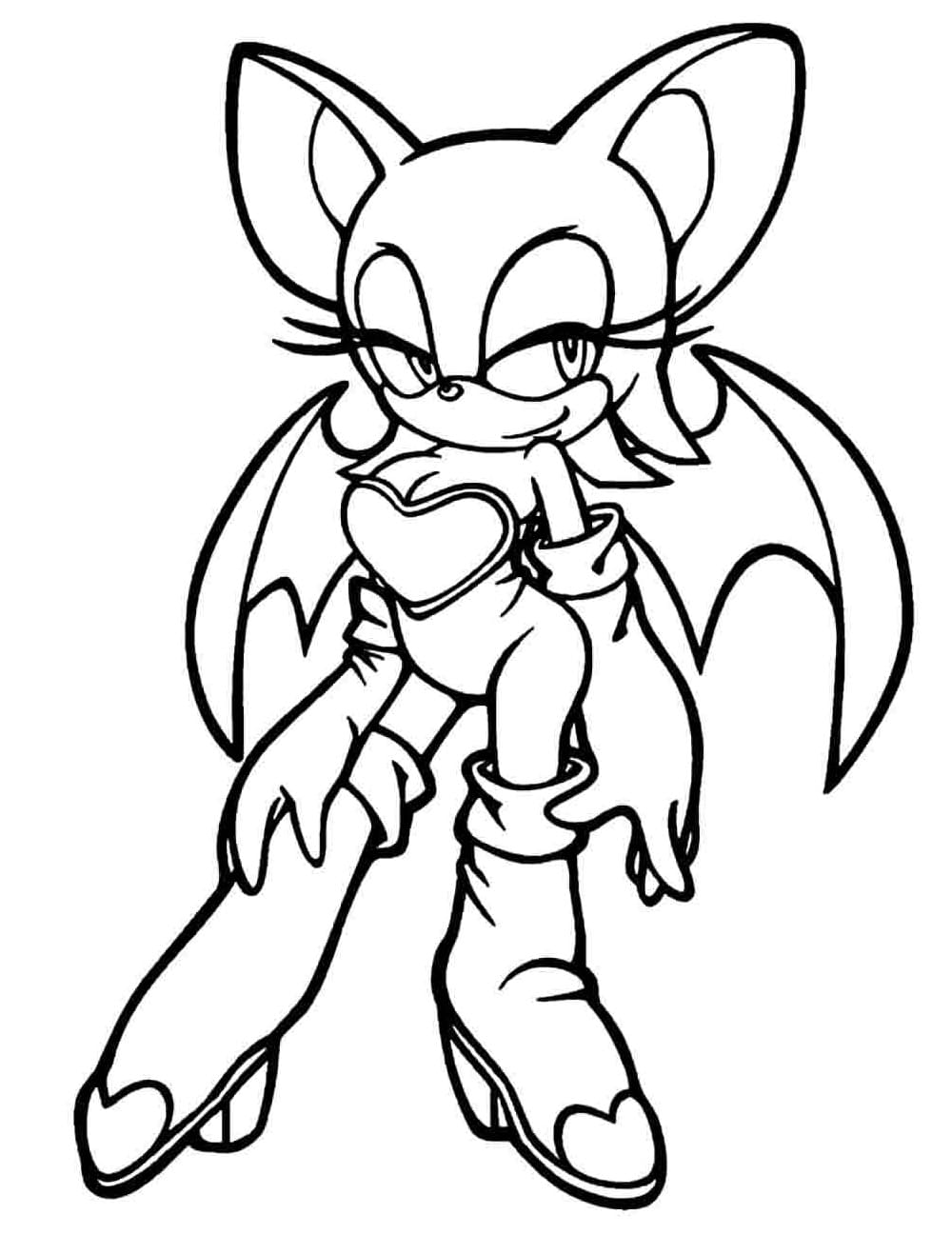 Rouge The Bat Sonic para Colorir