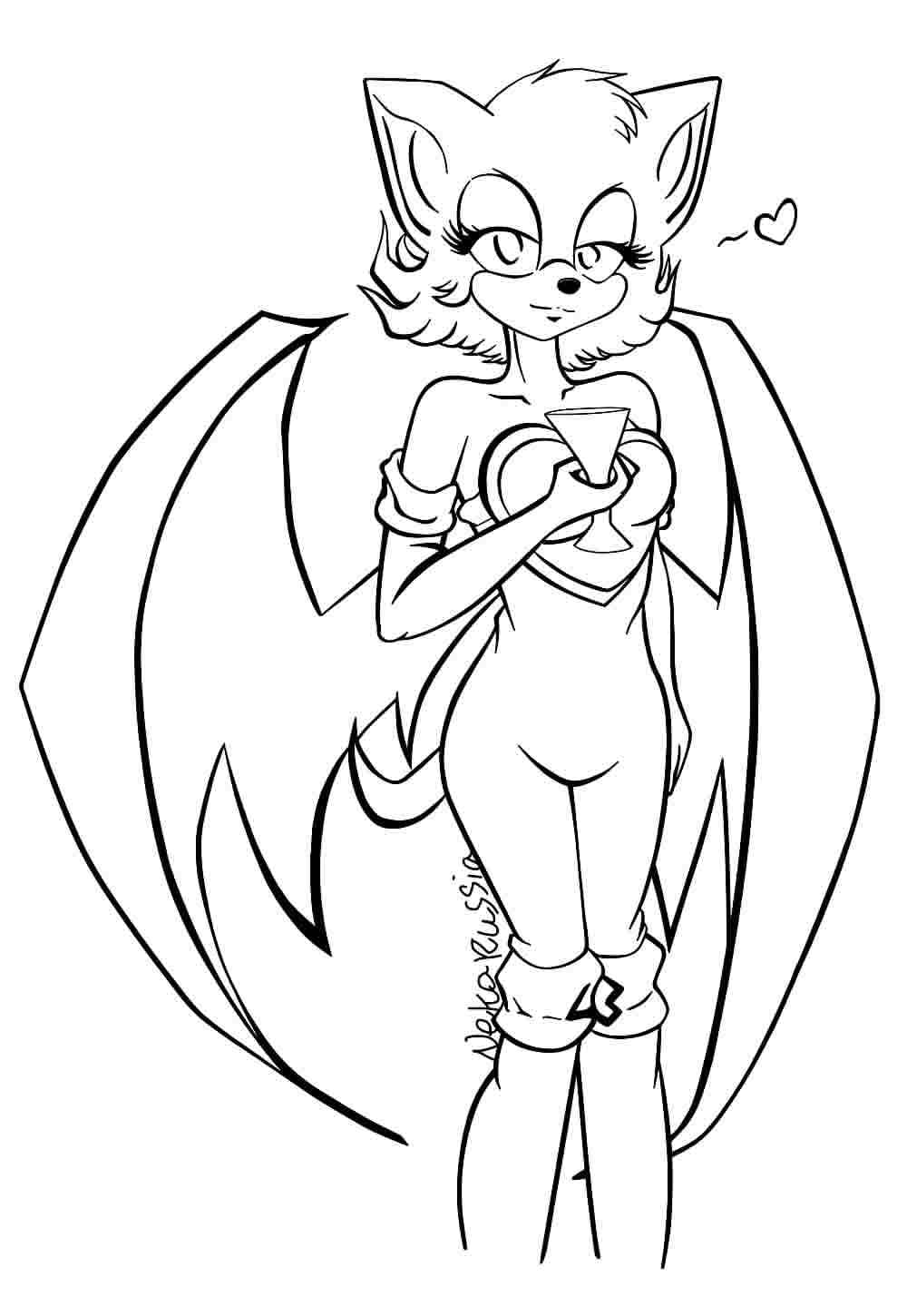 Rouge The Bat Sonic para Colorir