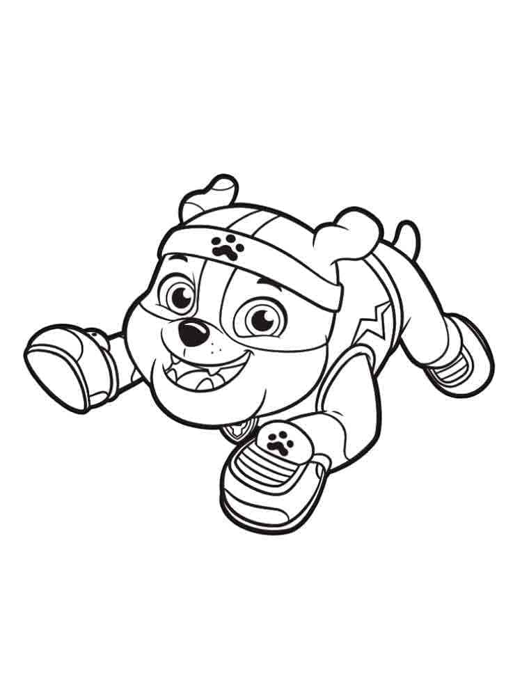 Desenho De Rubble patrulhá Canina amigável Para Colorir