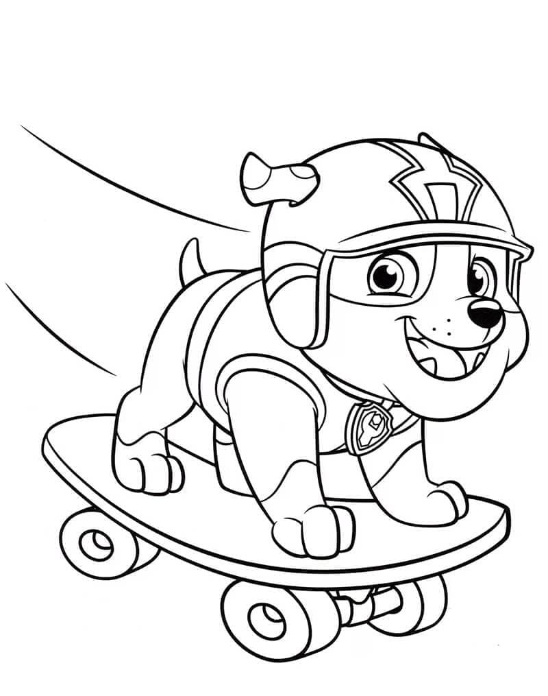 Desenho De Rubble patrulhá Canina Fofo Para Colorir