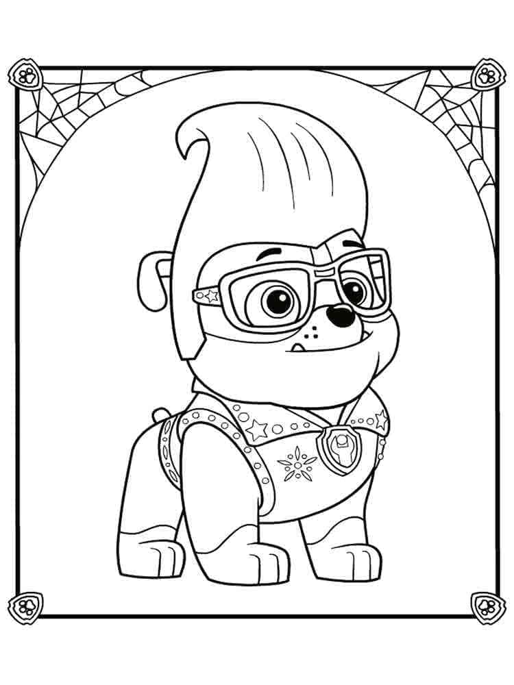 Desenho De Rubble patrulhá Canina Para crianças Para Colorir