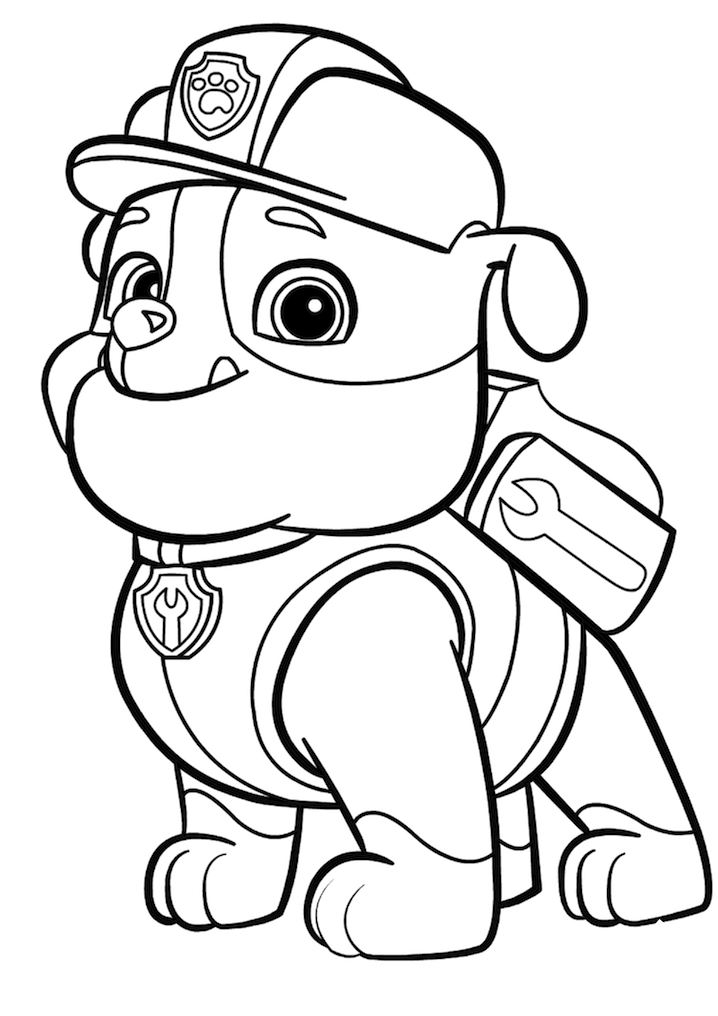 Desenho Pdf Do Rubble Da patrulhá Canina Para Imprimir e Colorir