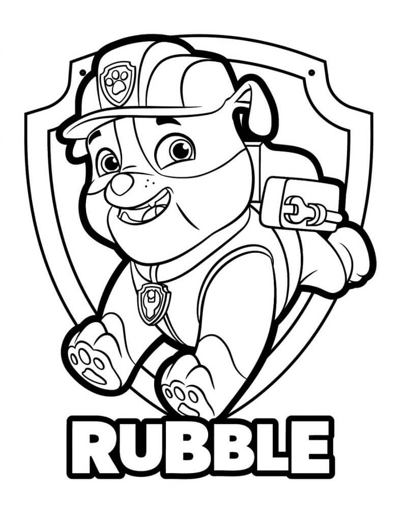 Desenho Rubble De patrulhá Da Pata Para Colorir