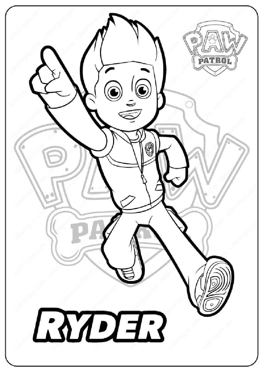 Desenho De incrível Ryder patrulhá Canina Para Colorir