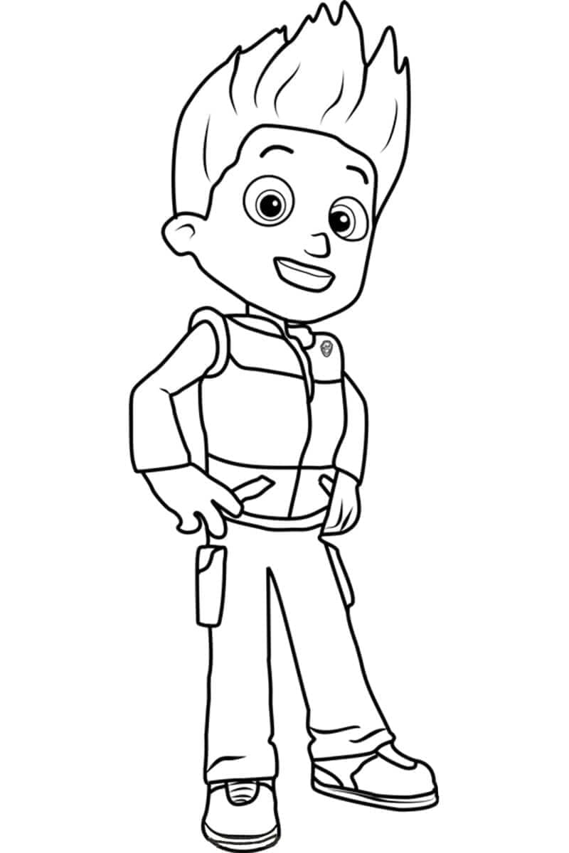 Desenho De patrulhá Canina Ryder Para Colorir