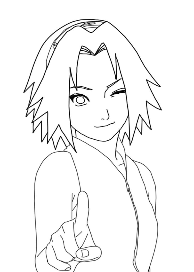 Desenho De adorável Sakura Haruno Para Colorir