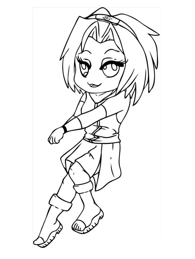 Desenho De Linda Sakura Haruno Para Colorir