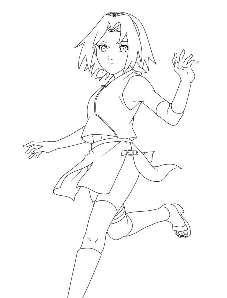 Desenho De Sakura Haruno Linda Para Colorir