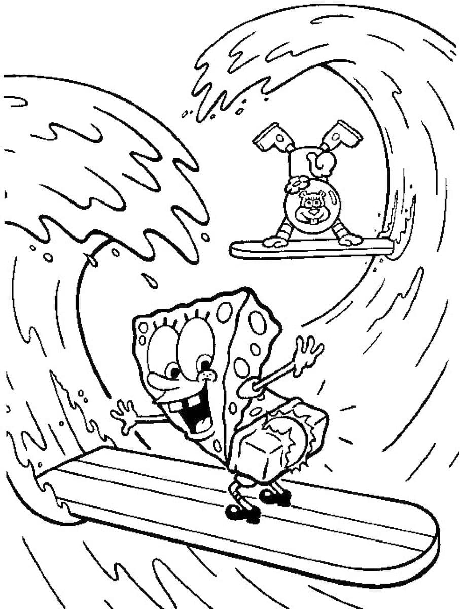Sandy Bochechas Bob Esponja para Colorir