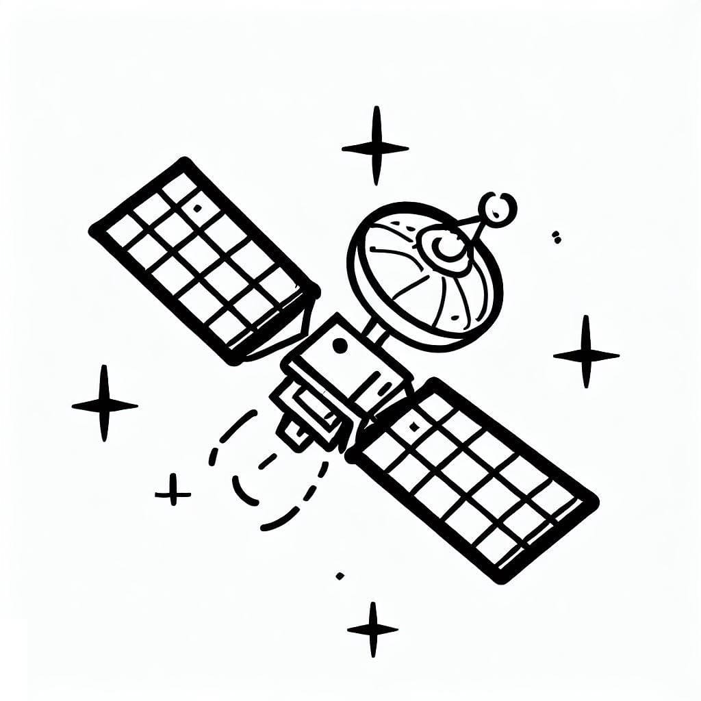 Desenho De O satélite Para Colorir