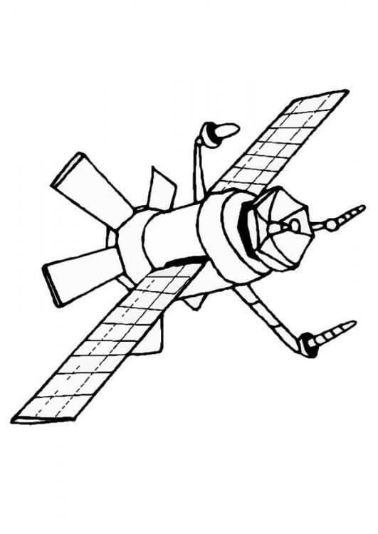Desenho De satélite grátis Para crianças Para Colorir