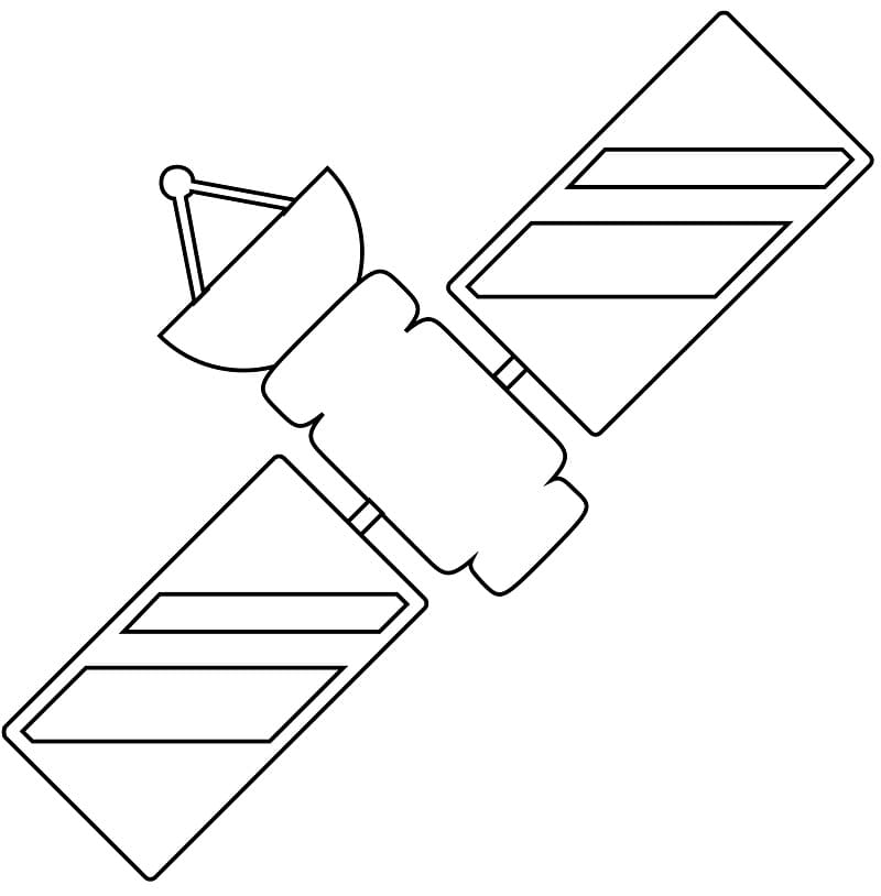Desenho De satélite Simples Para Colorir