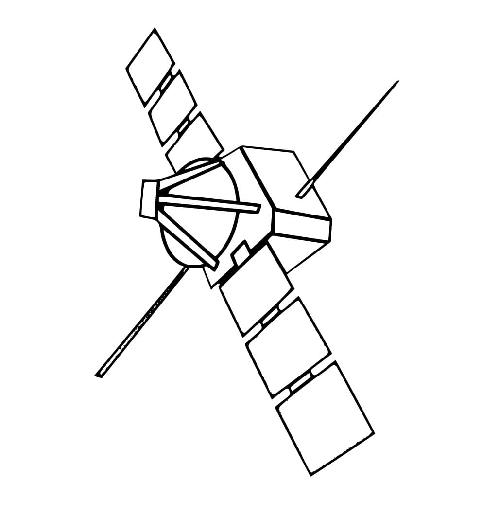 Desenho De Um satélite Para Colorir