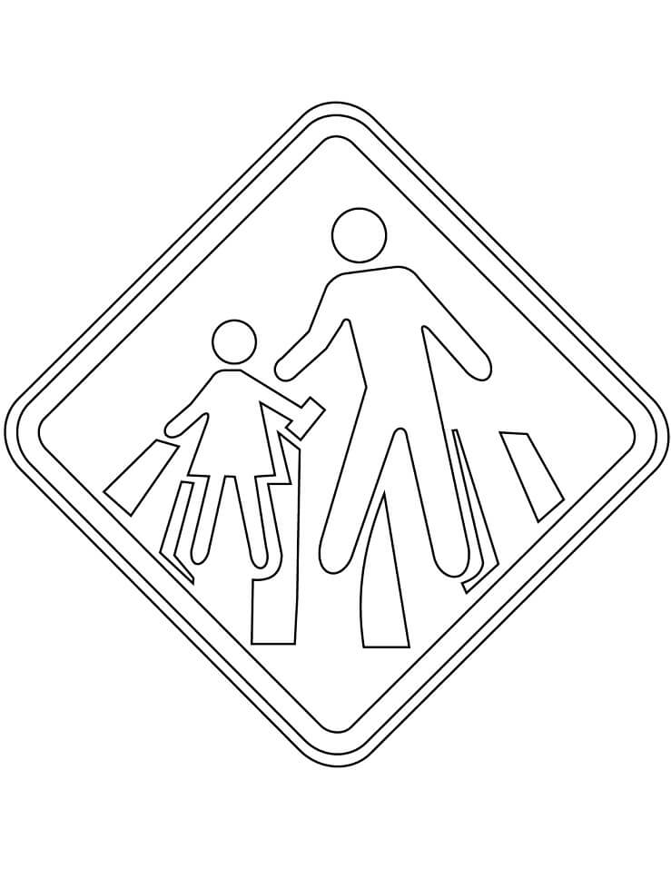 Desenho Passagem Sinalizada De Escolares Para Colorir