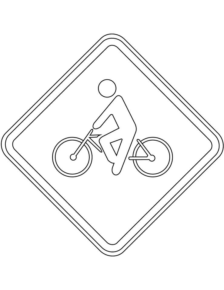Desenho Sinais De trânsito No Brasil trânsito De Ciclistas Para Colorir