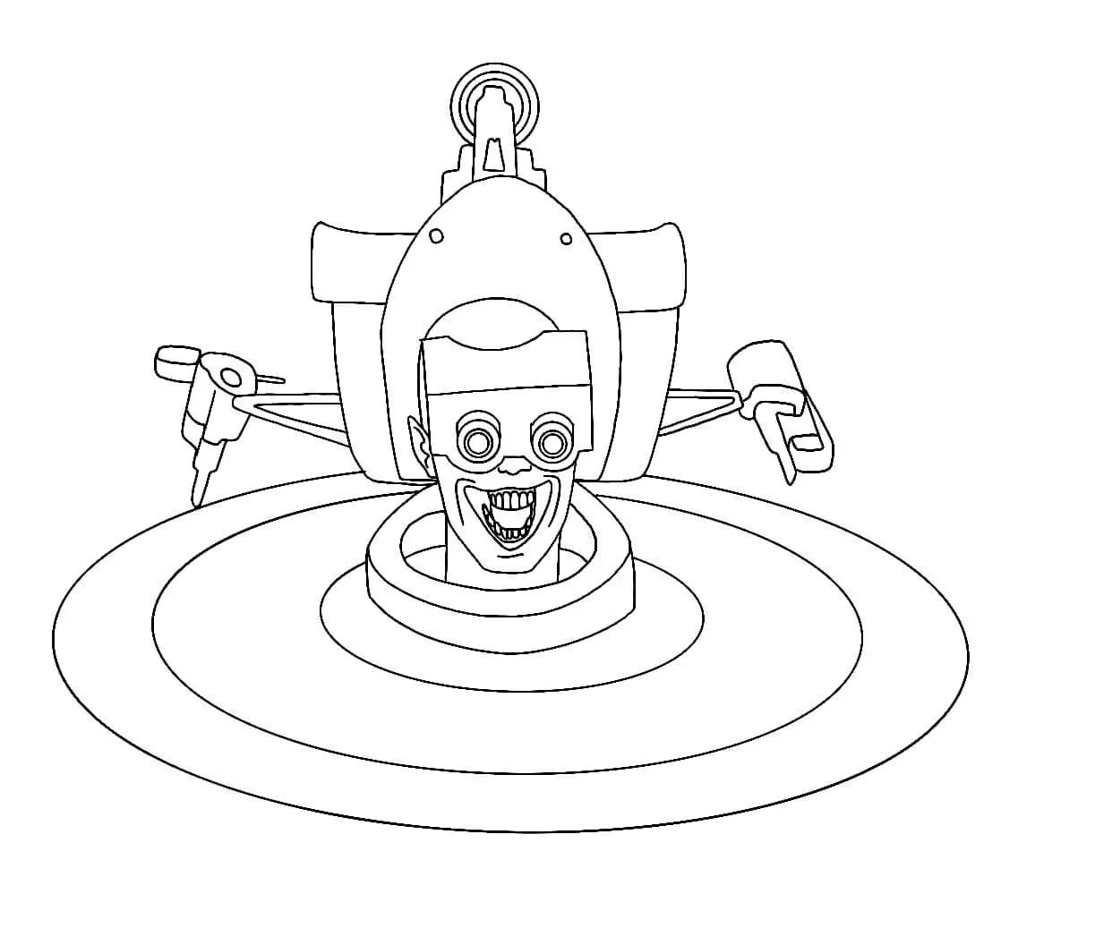 Desenho De Skibidi Toilet grátis Para crianças De 6 Anos Para Colorir