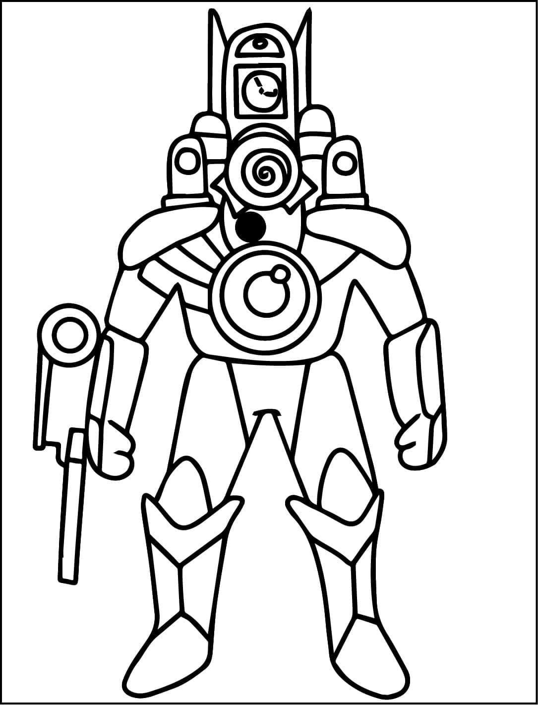 Desenho De Titan Clock Man De Skibidi Toilet Para Colorir