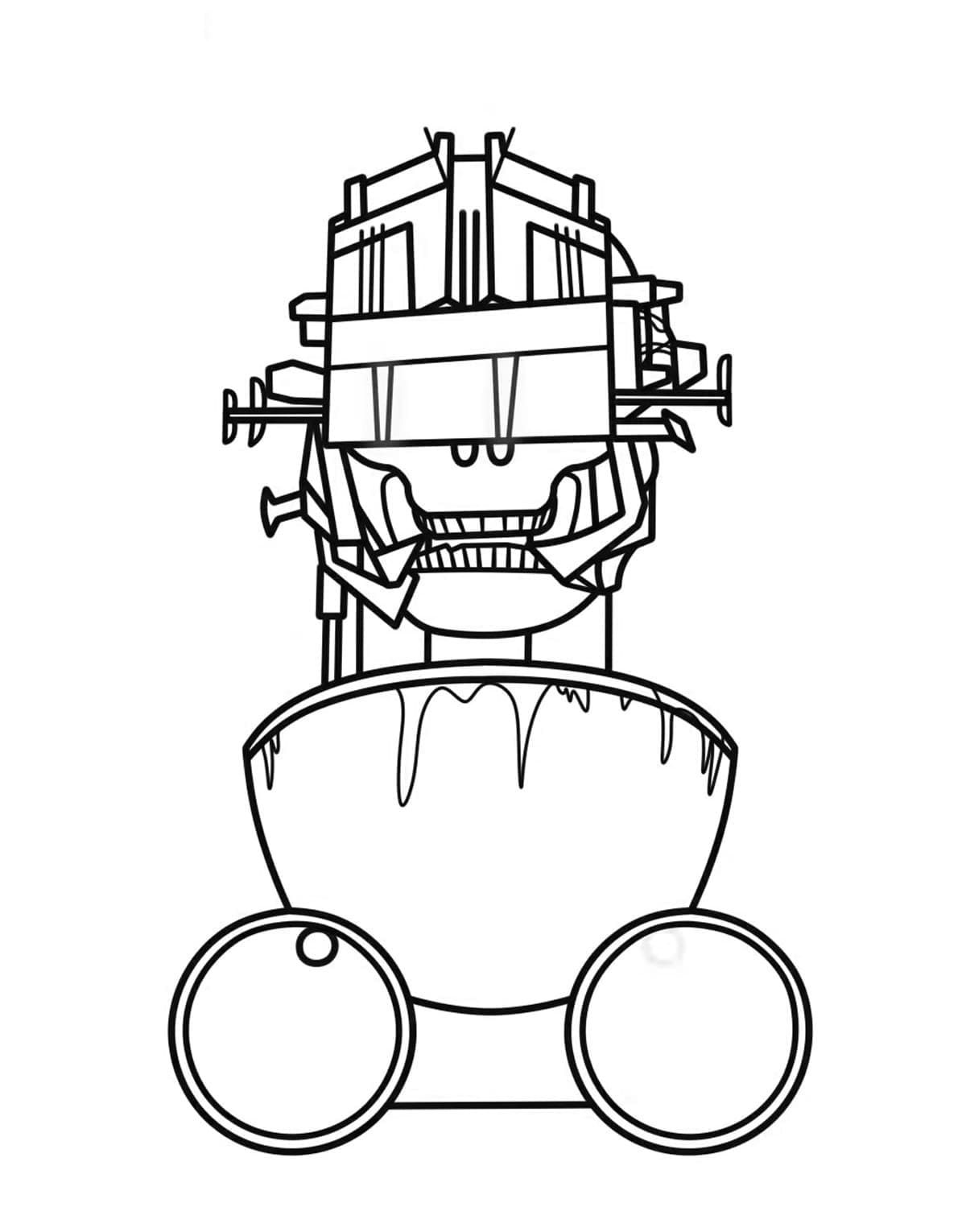 Desenho De Acid Skull Skibidi Toilet Para Colorir