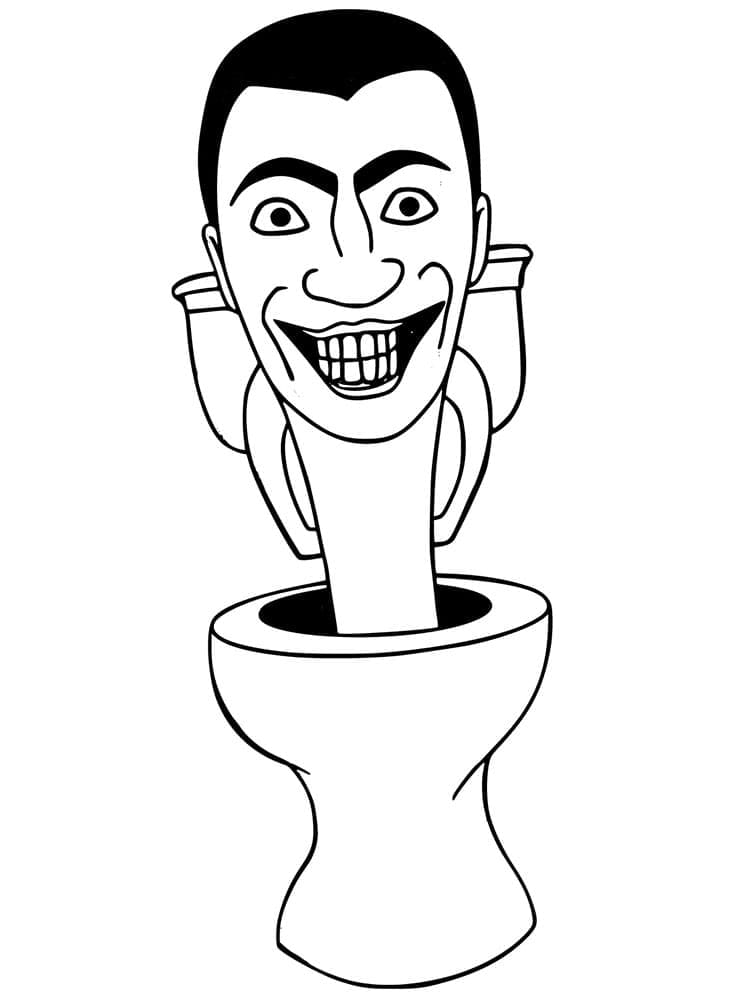 Desenho De Skibidi Toilet 2 Para Colorir
