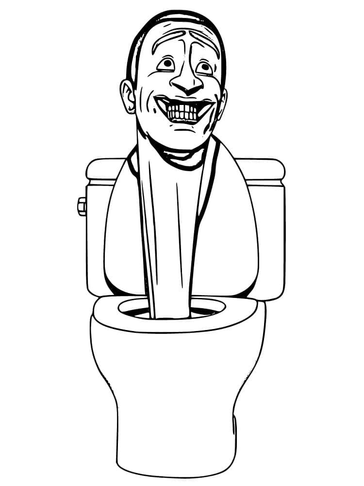 Desenho De Skibidi Toilet Assustador Para Colorir