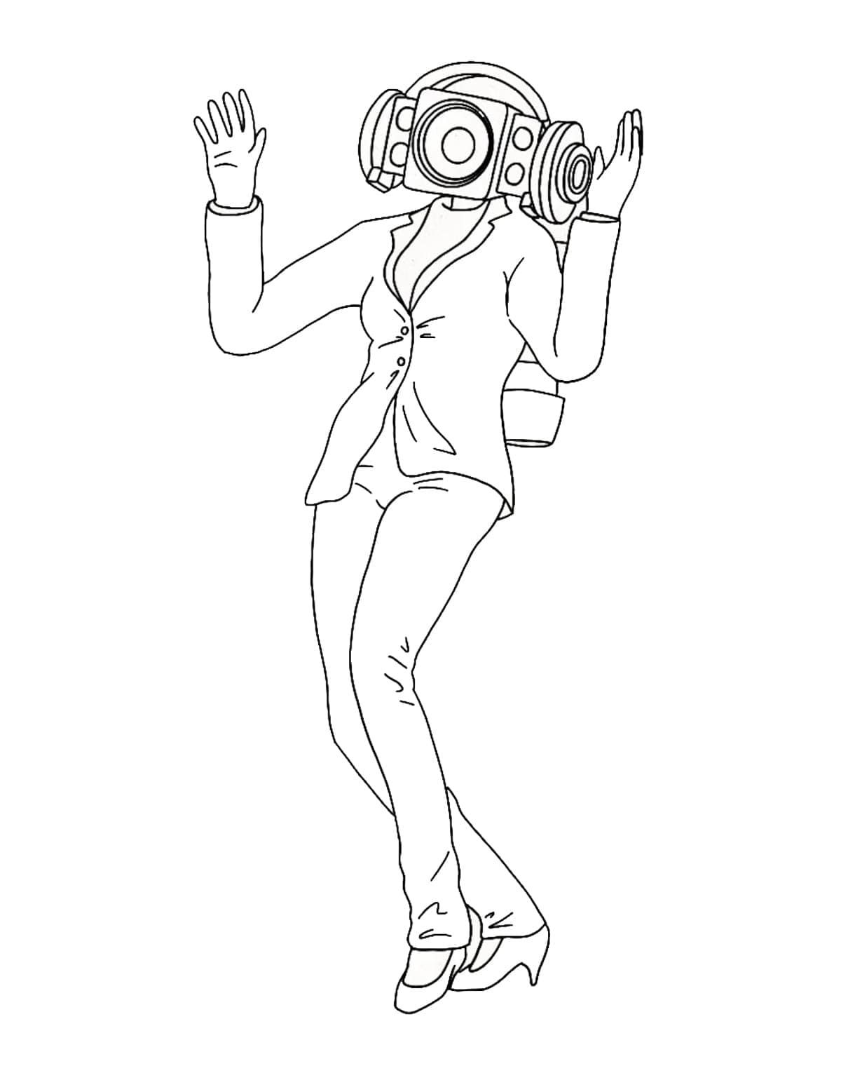 Desenho De Speaker Woman De Skibidi Toilet Para Colorir
