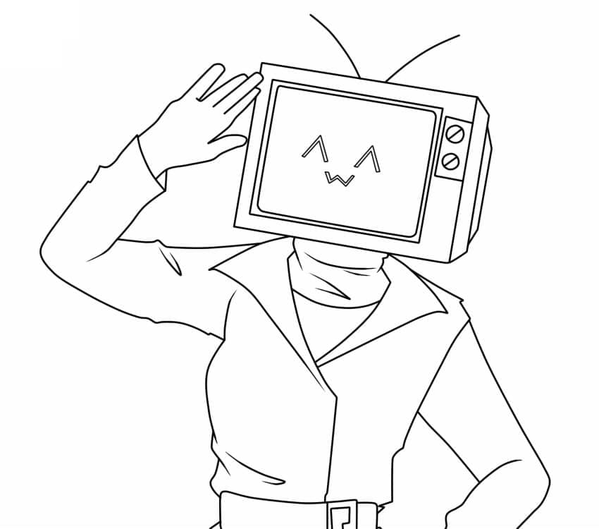 Desenho De TV Woman Skibidi Toilet Para Colorir