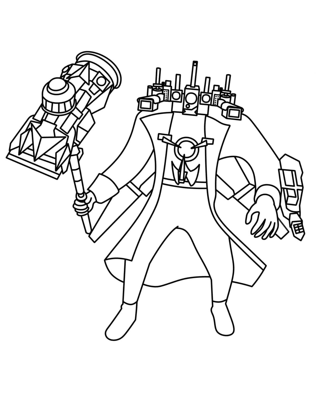 Desenho De Upgraded Titan Cameraman De Skibidi Toilet Para Colorir