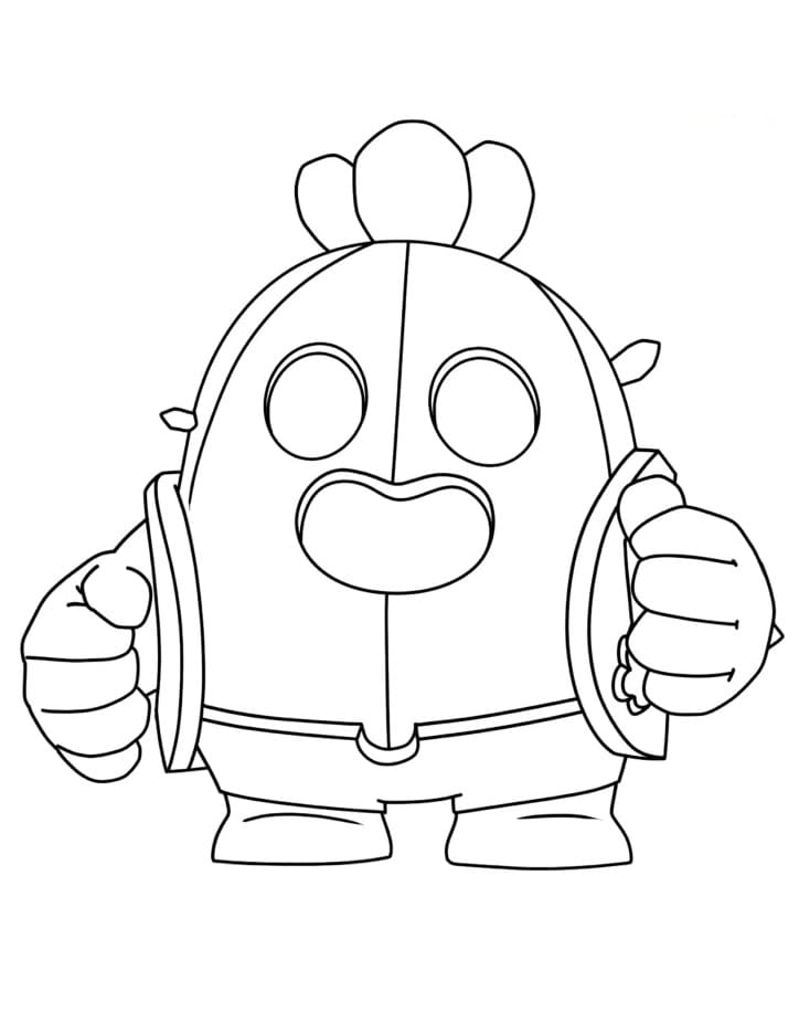 Desenho De Spike De Brawl Stars Para Colorir