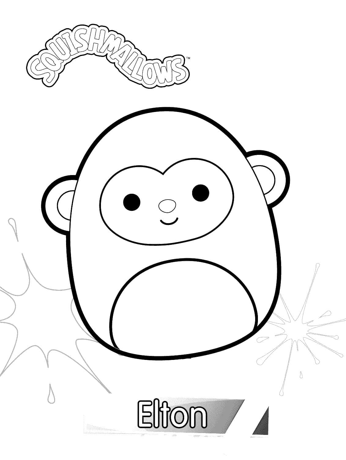 Desenho De Elton Squishmallow Para Colorir