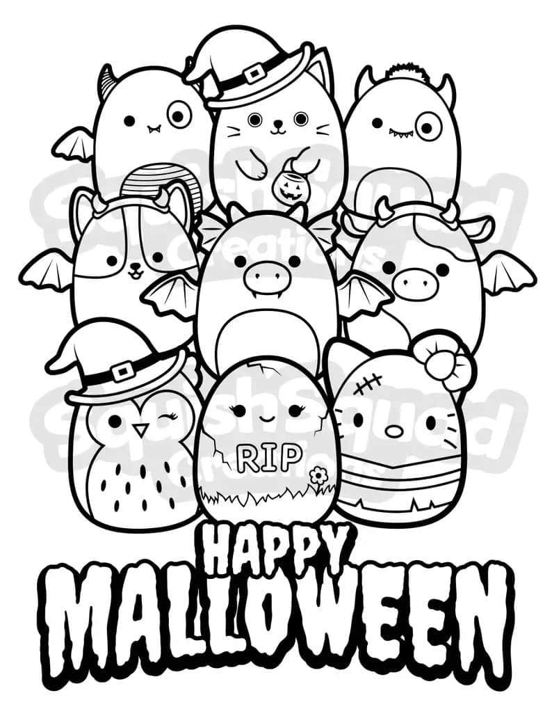 Desenho De Squishmallow Para crianças De 3 Ano Para Colorir