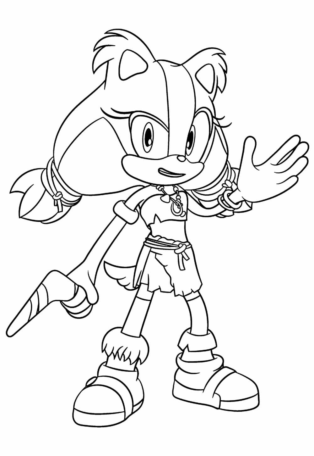 Desenho De Sonic Sticks The Badger Para Colorir
