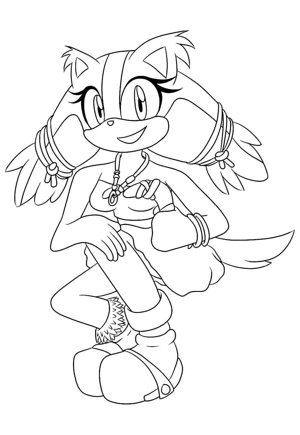 Desenho De Sticks The Badger De Sonic Para Colorir