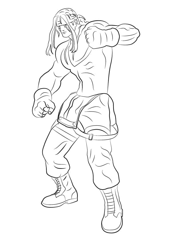 Desenho Alex Street Fighter Para Colorir