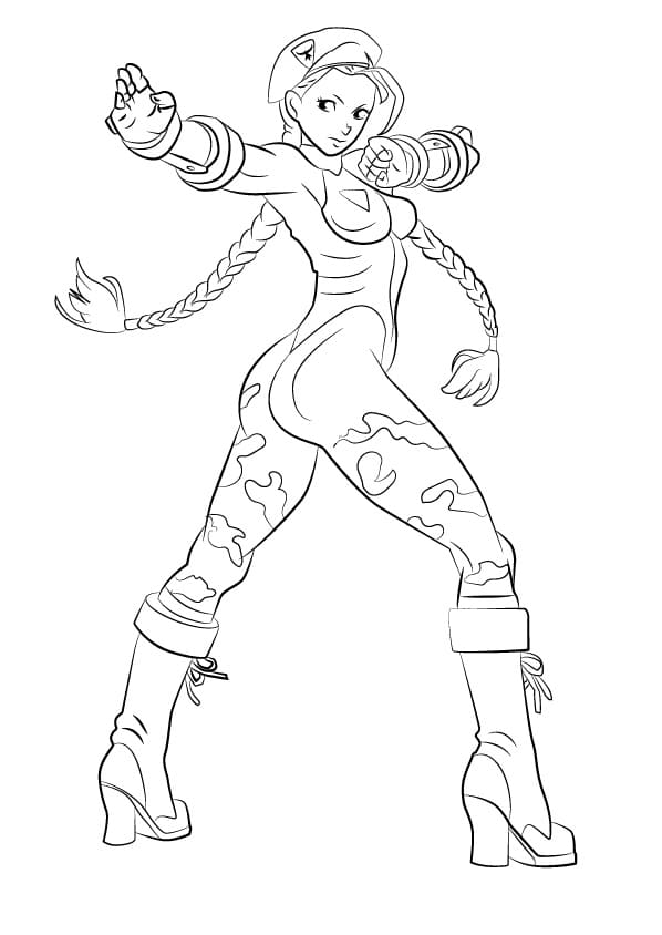 Desenho Cammy Street Fighter Para Colorir