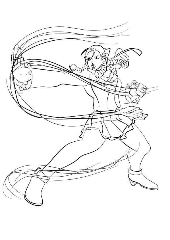 Desenho Karin Street Fighter Para Colorir