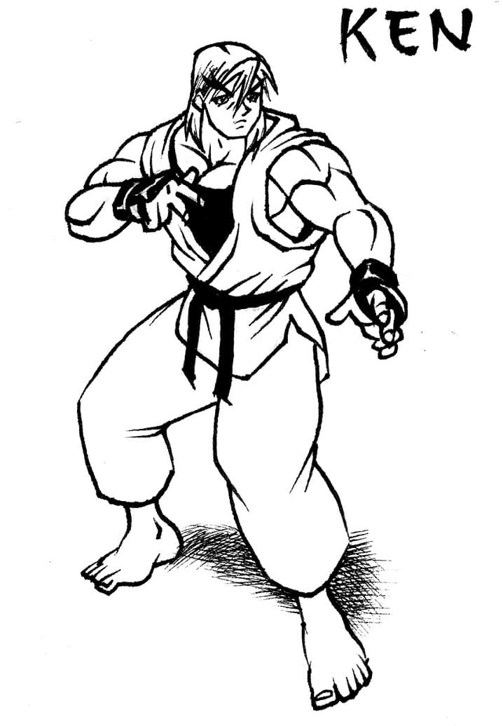 Desenho Ken Street Fighter Para Colorir