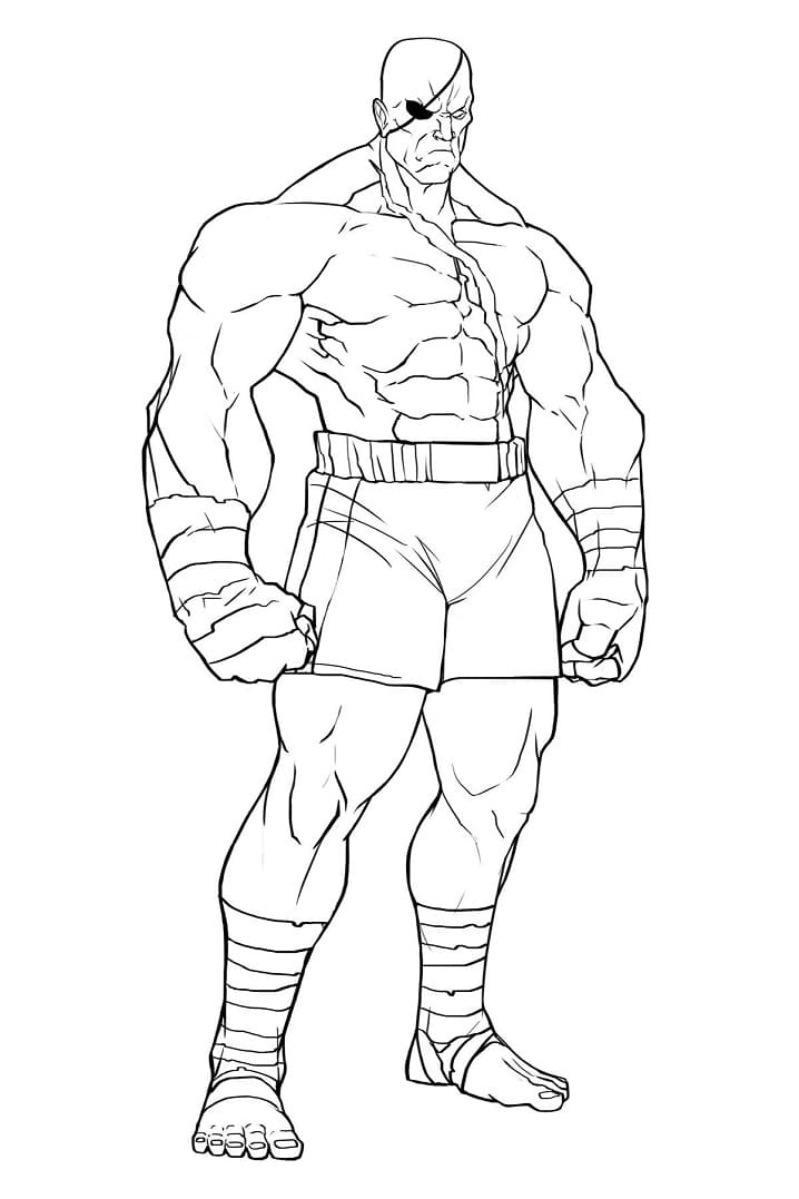 Desenho Sagat Para Colorir