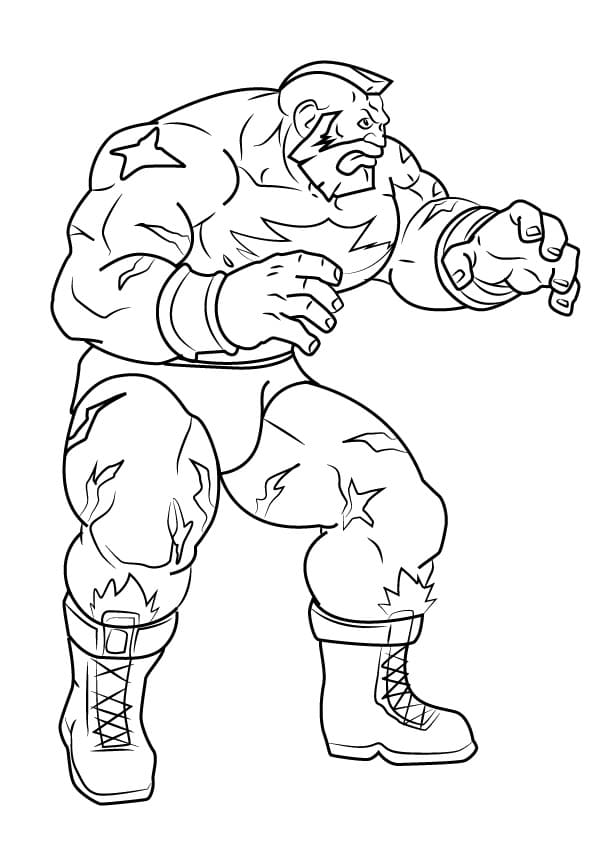 Desenho Zangief Street Fighter Para Colorir