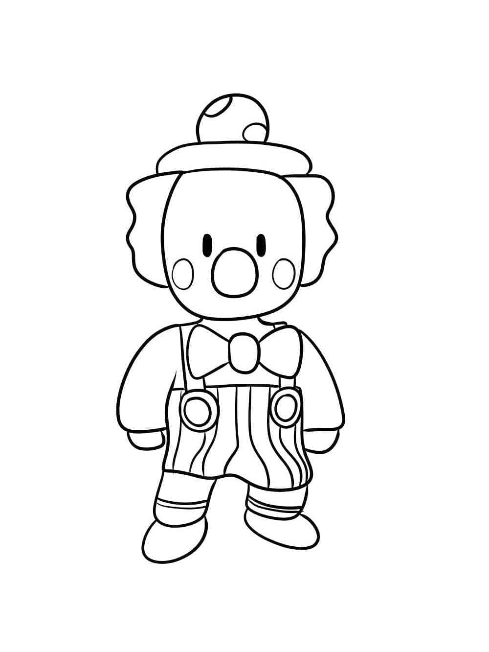 Desenho De Clown Bozo Stumble Guys Para Colorir