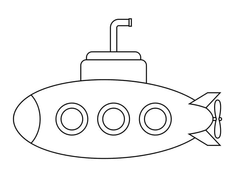 Desenho Submarino Simples Para Colorir