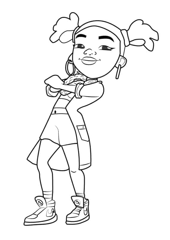 Desenho De Lauren De Subway Surfers Para Colorir