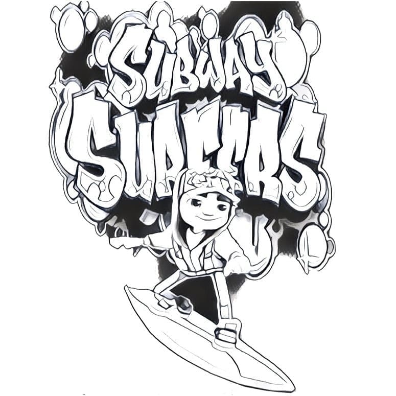 Desenho De Subway Surfers grátis Para crianças Para Colorir