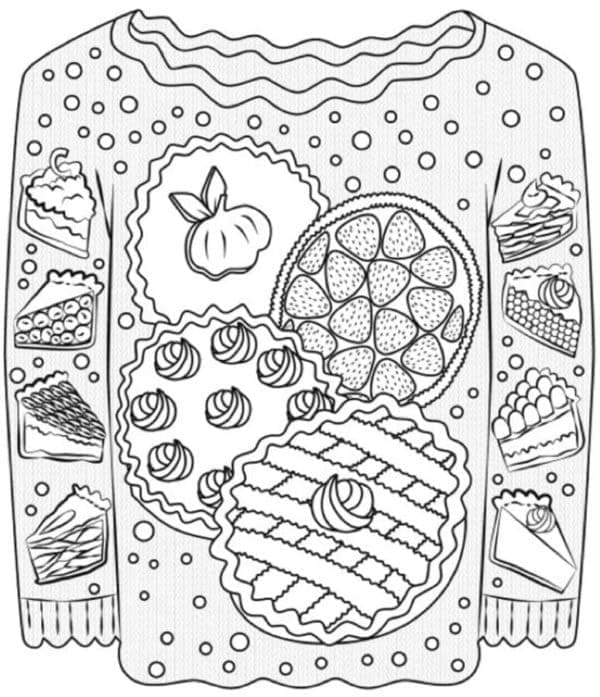 Desenho De suéter De Natal 2 Para Colorir