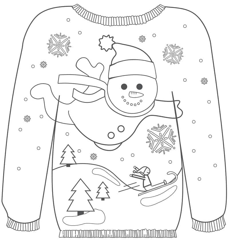 Desenho De suéter De Natal Feio Para Colorir