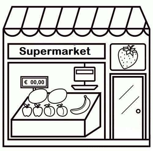 Desenho De Supermercado 2 Para Colorir